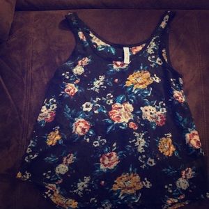 Black sheer floral top